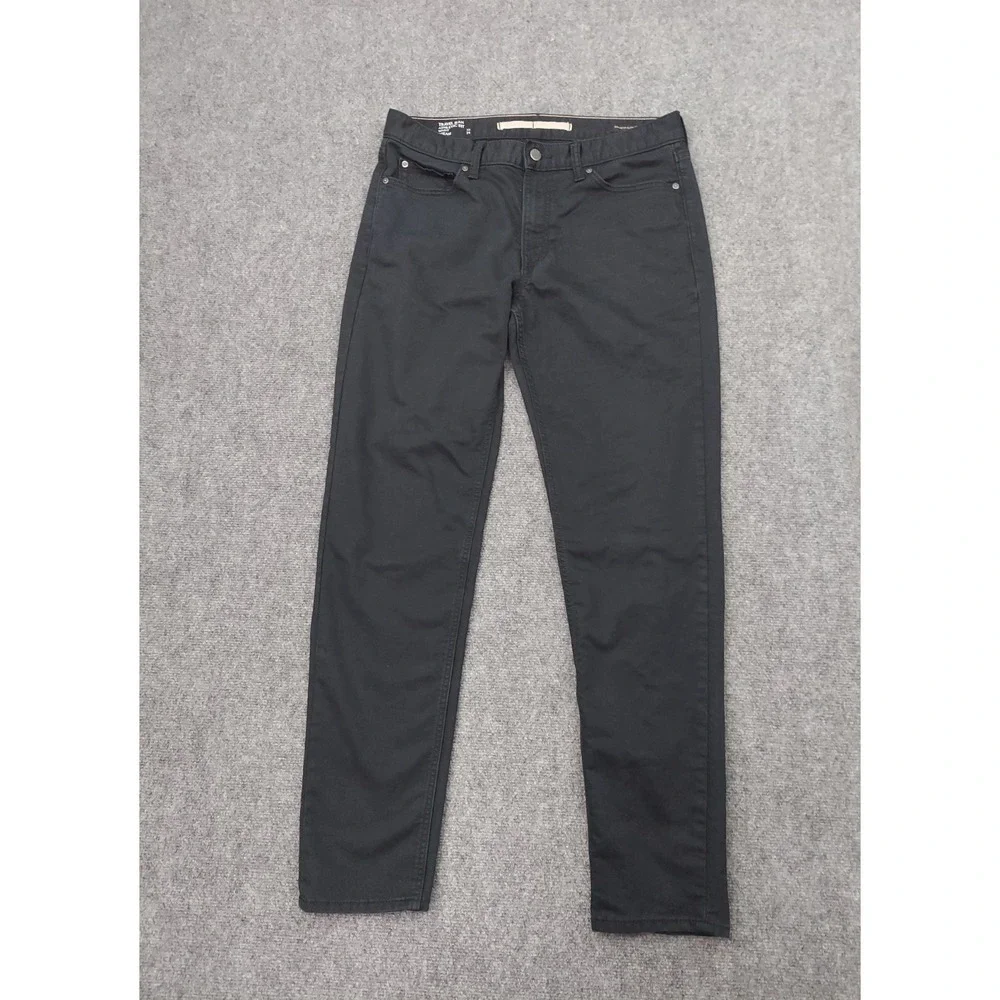 BANANA REPUBLIC Travel Jean Pants Mens 32x34 Black Stretch Athletic Fit Dark